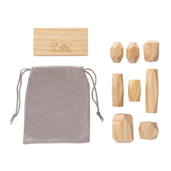 Ukiyo Crios wooden balancing rocks in pouch P940.299