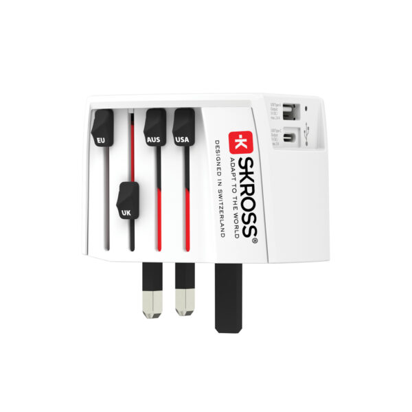 SKROSS World Travel Adapter MUV 2-pole with USB A and C RB1.302962