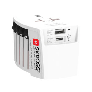 SKROSS World Travel Adapter MUV 2-pole with USB A and C RB1.302962