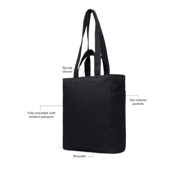 VINGA Hilo AWARE™ recycled canvas zip tote V7620501