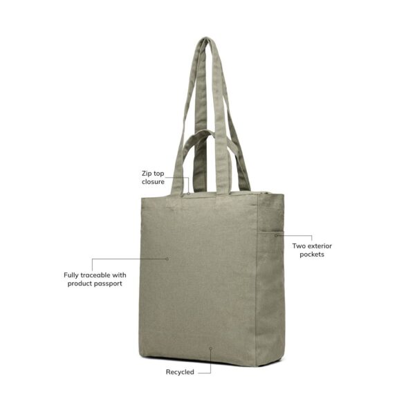 VINGA Hilo AWARE™ recycled canvas zip tote V7620507