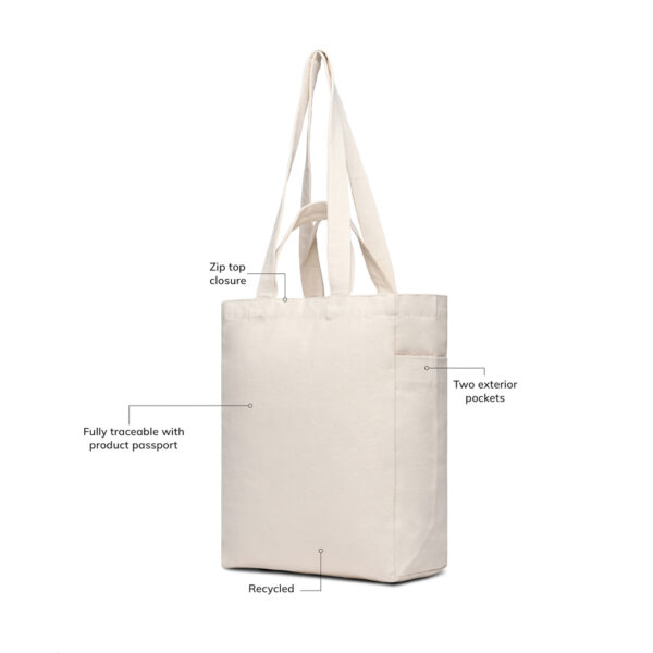 VINGA Hilo AWARE™ recycled canvas zip tote V7620513