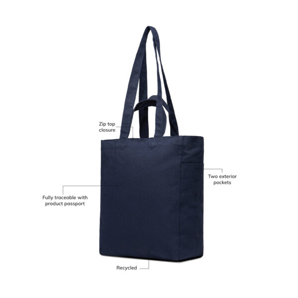 VINGA Hilo AWARE™ recycled canvas zip tote V7620525