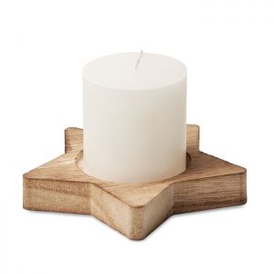 Candle on star wooden base LOTUS CX1481-40
