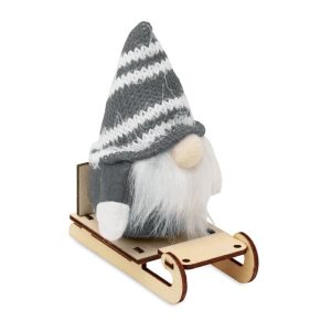 Patuljak FROSTY SLEIGH na drvenim saonicama FROSTY SLEIGH CX1588-07