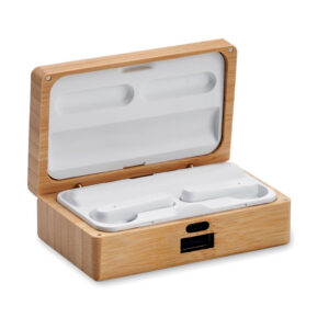 TWS earbuds in bamboo case OREBAM MO2303-40