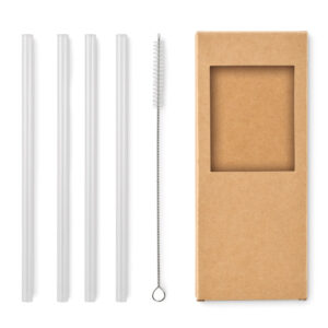 4 reusable glass straws GLAW MO2452-40