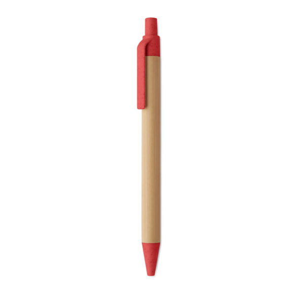 Push button ball pen in bamboo ITEA COLOUR MO2635-05