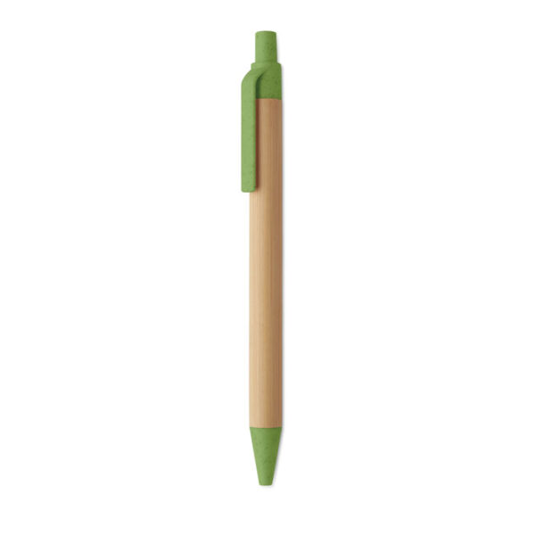 Push button ball pen in bamboo ITEA COLOUR MO2635-09