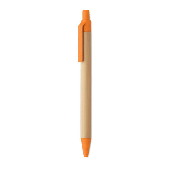 Push button ball pen in bamboo ITEA COLOUR MO2635-10