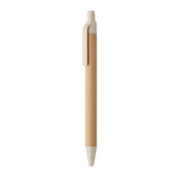 Push button ball pen in bamboo ITEA COLOUR MO2635-13