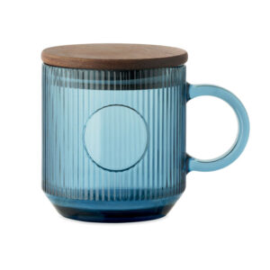 Ribbed glass mug 300ml VITRIO MUG MO2752-23