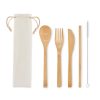 Bamboo cutlery with straw SETSTRAW MO6121-13