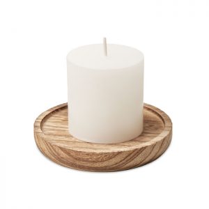 Candle on round wooden base PENTAS MO6282-40