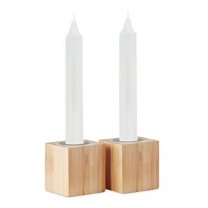 2 candles and bamboo holders PYRAMIDE MO6320-40