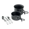 2 camping pots with cutlery POTTY SET MO6337-03