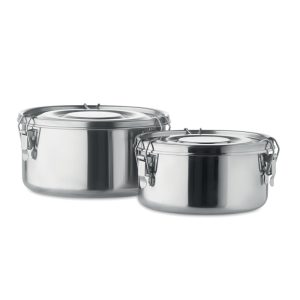 Set of 2 stainless steel boxes ELLES MO6365-16