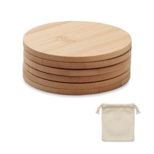 Set of 6 bamboo coasters BAYIN SET MO6601-40