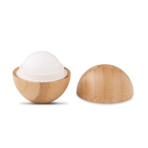 Lip balm in round bamboo case SOFT LUX MO6753-40