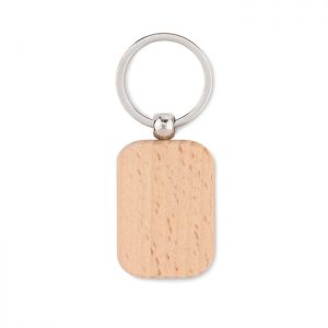 Rectangular wooden key ring POTY WOOD MO9774-40