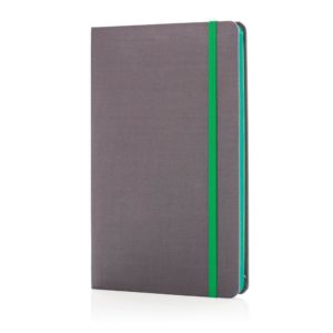 Deluxe fabric notebook with coloured side