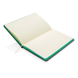 Deluxe fabric notebook with coloured side